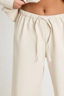 Pantalon Large Décontracté En Chambray