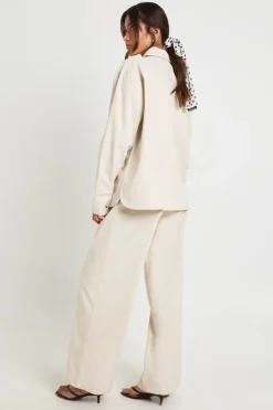 Pantalon Large Décontracté En Chambray