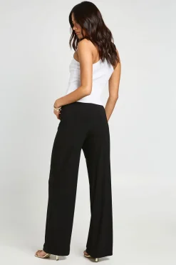 boohoo Pantalon Large À Double Couche Avec Détail Nœud En Tissu Slinky<Femme Pantalons