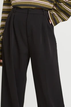 Pantalon Large À Détail Plissé