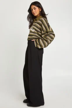 Pantalon Large À Détail Plissé