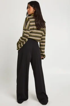Pantalon Large À Détail Plissé