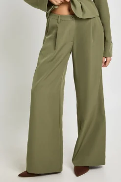 Pantalon Large à Détails de Poches