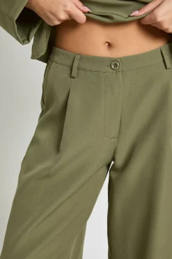Pantalon Large à Détails de Poches