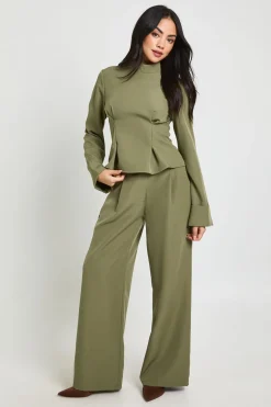 Pantalon Large à Détails de Poches