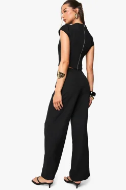 boohoo Pantalon Large À Détails De Poches<Femme Pantalons