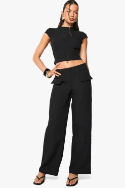 boohoo Pantalon Large À Détails De Poches<Femme Pantalons