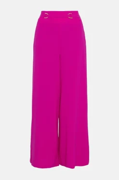 Pantalon Large à Détails Hardware