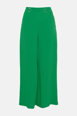 Pantalon Large à Détails Hardware