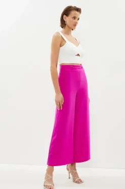 Pantalon Large à Détails Hardware