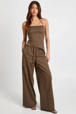 boohoo Pantalon Large En Crêpe Avec Perles<Femme Pantalons