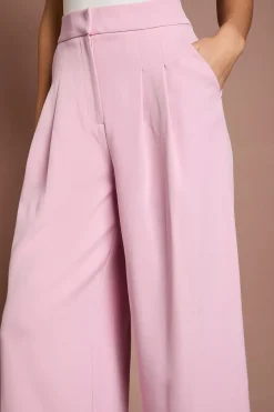 Pantalon Large En Crêpe Lisa Beige