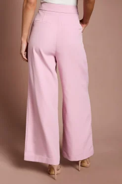 Pantalon Large En Crêpe Lisa Beige