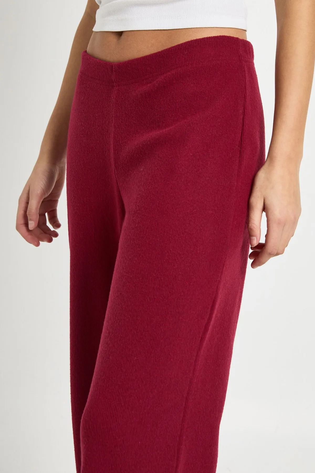 boohoo Pantalon Large en Côtes Brossées<Femme Pantalons