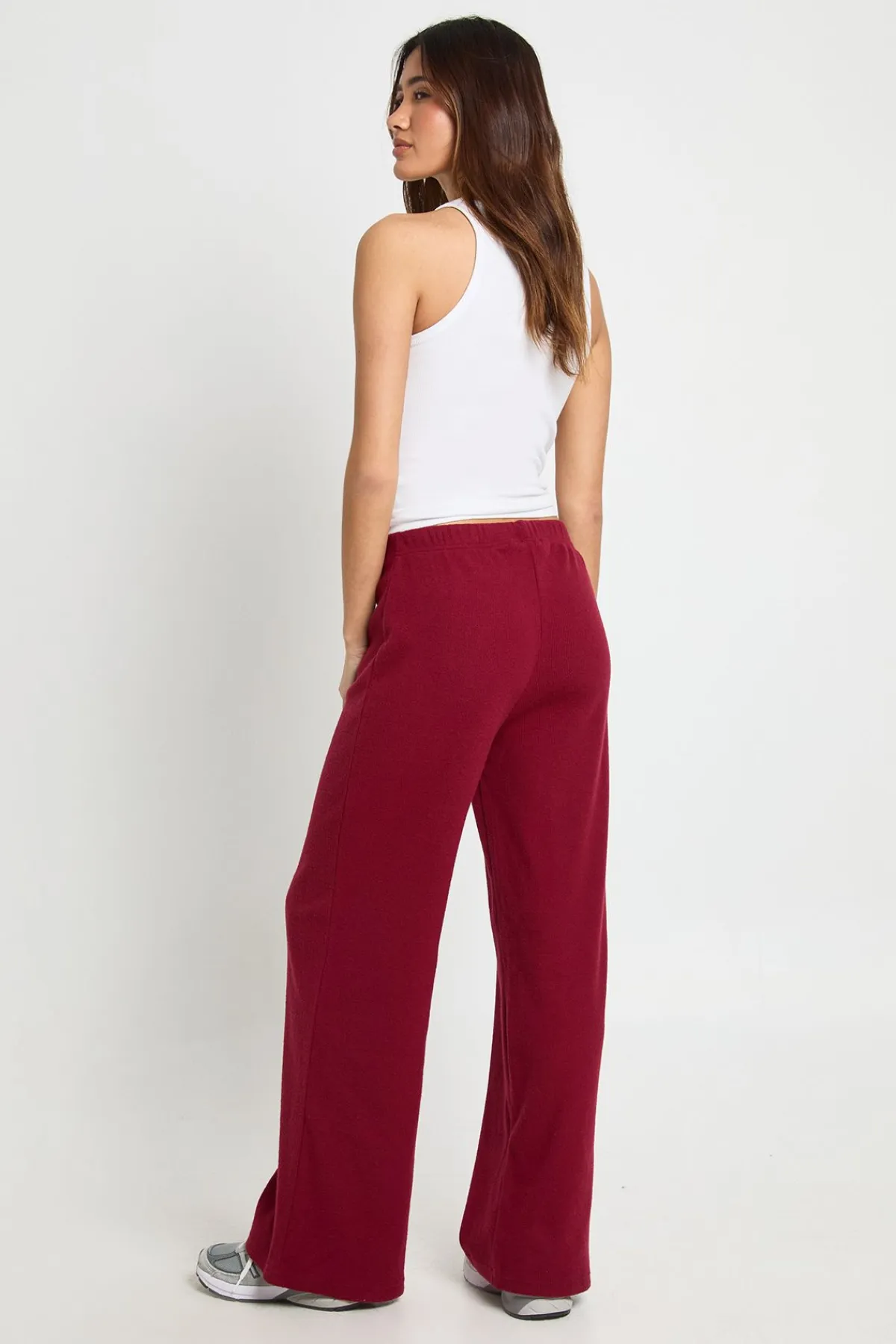boohoo Pantalon Large en Côtes Brossées<Femme Pantalons