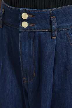 KarenMillen Pantalon Large En Denim À Plis<Femme Pantalons|Denim