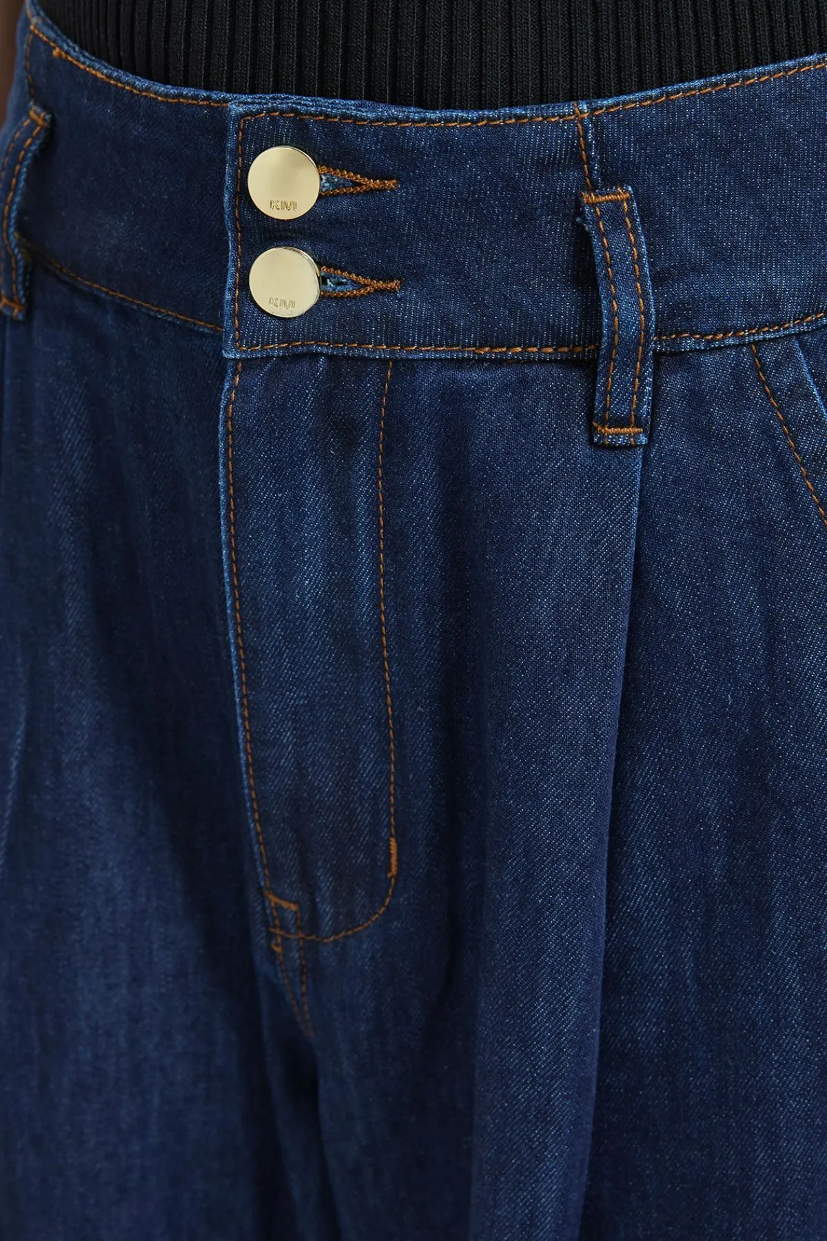 KarenMillen Pantalon Large En Denim À Plis<Femme Pantalons|Denim