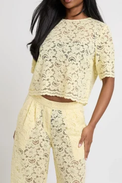 boohoo Pantalon Large En Dentelle<Femme Pantalons|Satin Et Dentelle