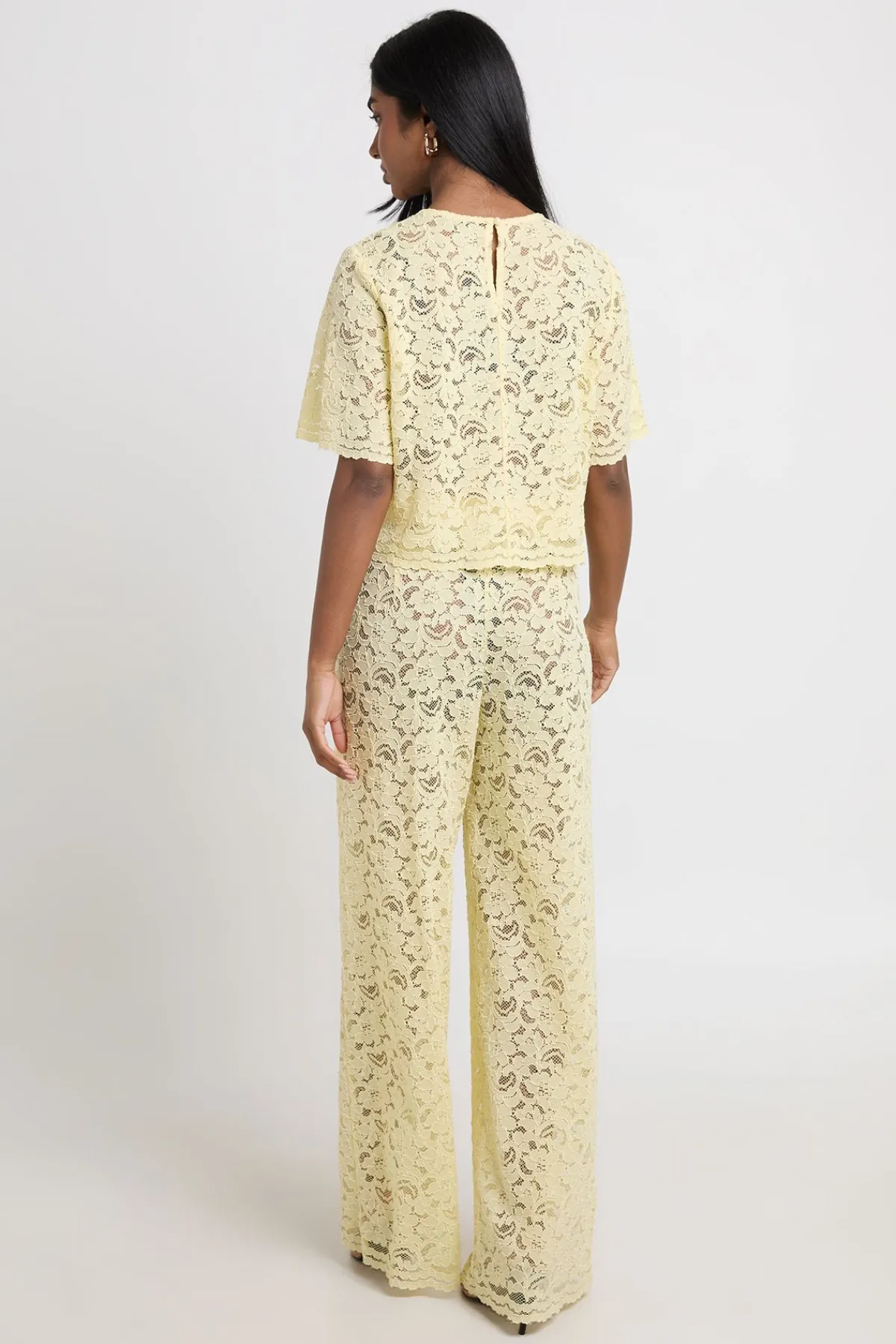 boohoo Pantalon Large En Dentelle<Femme Pantalons|Satin Et Dentelle