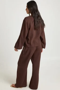 Pantalon Large En Gaze De Coton