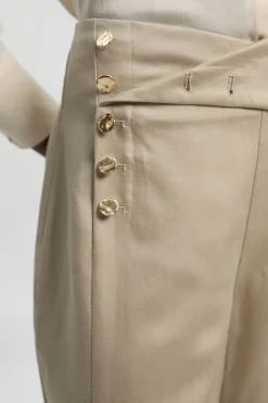 KarenMillen Pantalon Large en Lin Ajusté à Boutonnage Devant<Femme Pantalons|Ensembles
