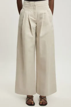Pantalon Large En Lin Premium