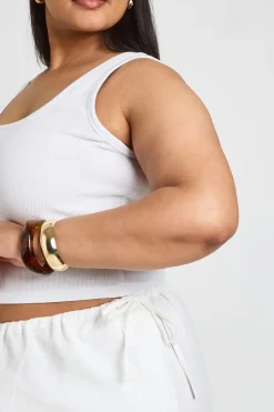 Pantalon Large En Lin Taille Basse Avec Liens Latéraux Grande Taille