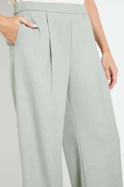 Pantalon Large En Mélange De Lin