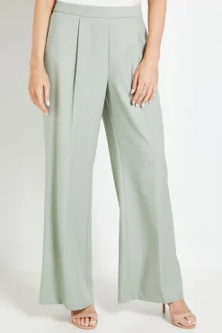 Pantalon Large En Mélange De Lin