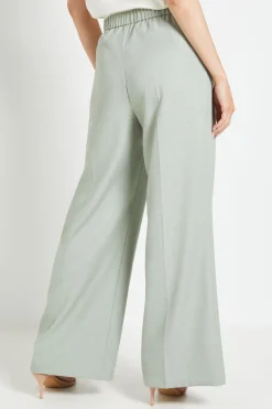 Pantalon Large En Mélange De Lin