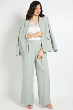 Pantalon Large En Mélange De Lin