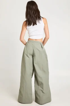 Pantalon Large En Nylon