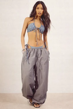 boohoo Pantalon Large En Nylon Avec Cordon De Serrage<Femme Pantalons