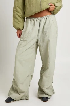 Pantalon Large En Nylon À Cordon De Serrage