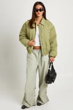 Pantalon Large En Nylon À Cordon De Serrage