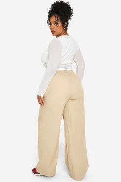 boohoo Pantalon Large En Nylon Grande Taille<Femme Pantalons