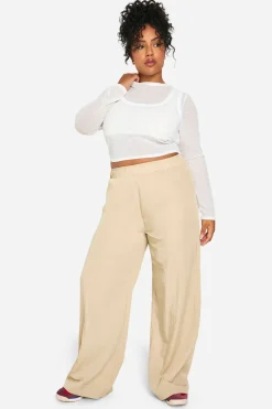 boohoo Pantalon Large En Nylon Grande Taille<Femme Pantalons
