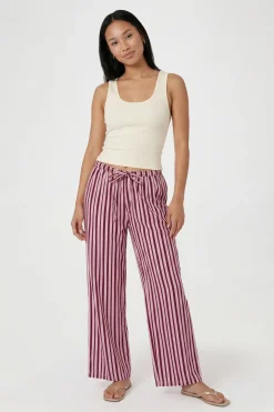 Pantalon Large En Popeline À Cordon De Serrage