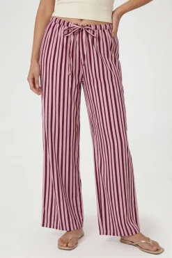 Pantalon Large En Popeline À Cordon De Serrage