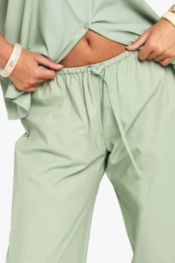 Pantalon large en popeline de coton