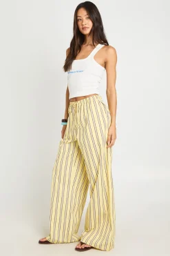 Pantalon Large En Popeline De Coton À Rayures Pour Grande Taille