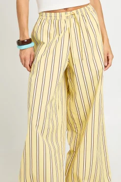 Pantalon Large En Popeline De Coton À Rayures Pour Grande Taille