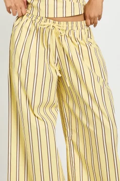 boohoo Pantalon Large En Popeline De Coton À Rayures<Femme Pantalons|Looks Preppy