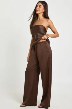 Pantalon Large en Satin