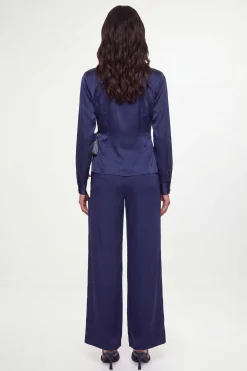 Pantalon Large En Satin