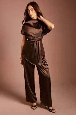 Coast Pantalon Large En Satin<Femme Pantalons|Satin Et Dentelle