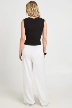 Pantalon Large En Satin Avec Bordure En Dentelle Petite