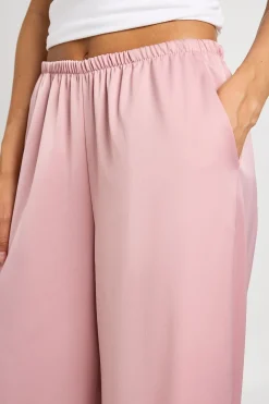 Pantalon Large En Satin Avec Bordure En Dentelle Pour Femmes Grandes