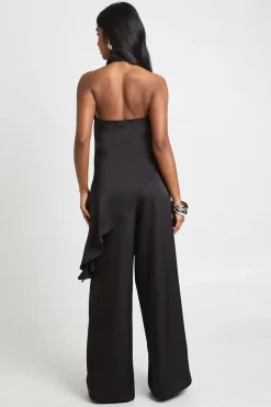boohoo Pantalon Large En Satin Avec Taille À Cordon Coulissant<Femme Pantalons|Satin Et Dentelle
