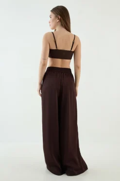 Pantalon Large En Satin Dsgn Studio